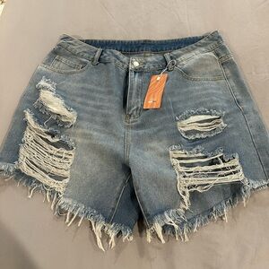 Distressed Denim Women Shorts 1 XL